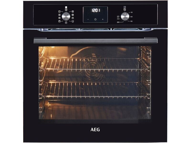 AEG BEX335011B (91) 3000 Series Surround Cook Built-in Electric Single Oven in Black - A Rated - (Ex Display) - HW182291