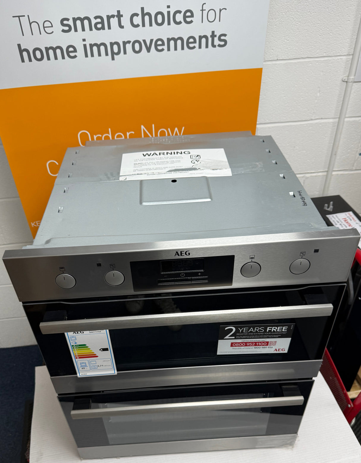 AEG 6000 Series DUB331110M (99) Built Under Electric Double Oven in Stainless Steel - A Rated - HW182499