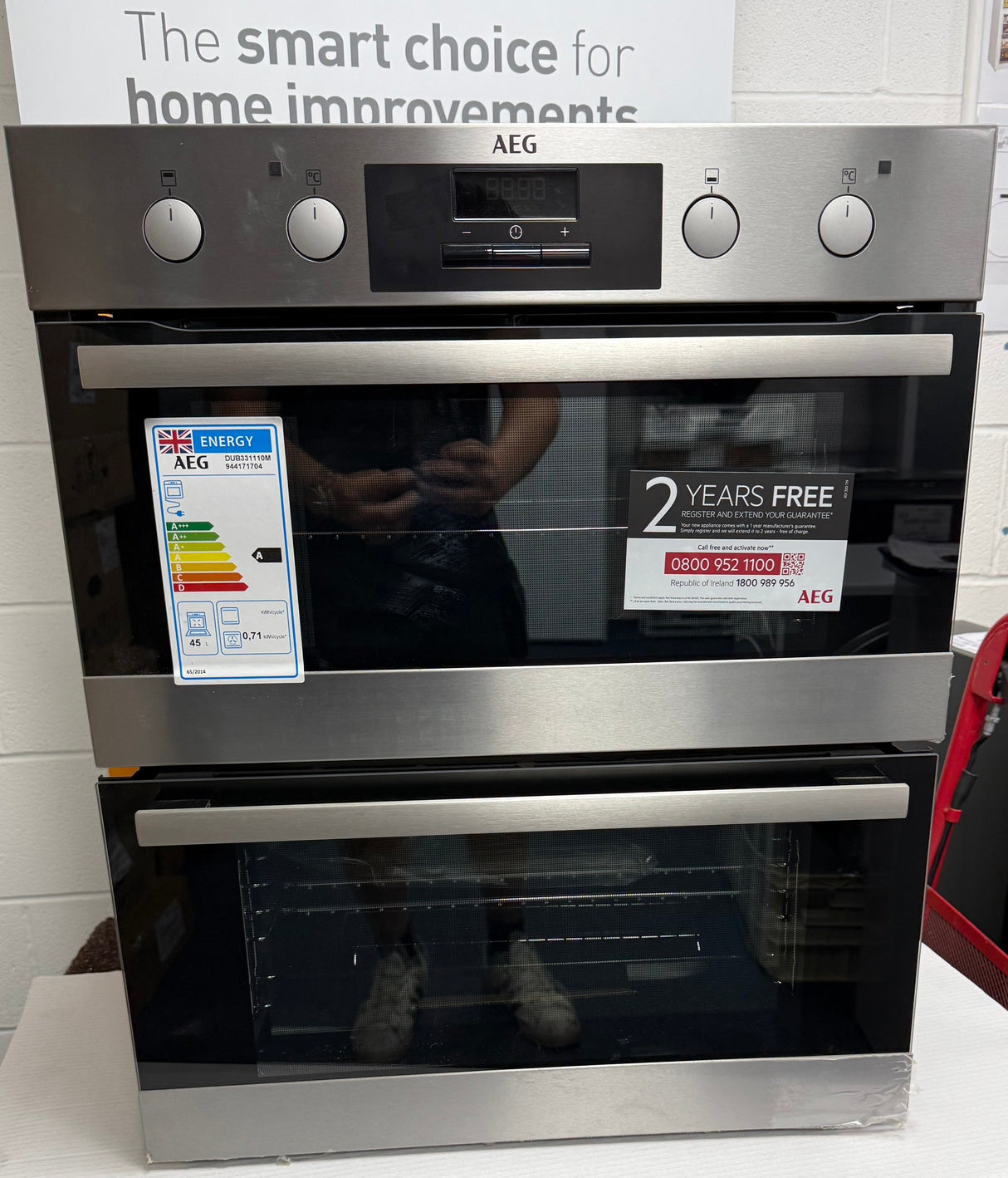 AEG 6000 Series DUB331110M (99) Built Under Electric Double Oven in Stainless Steel - A Rated - HW182499