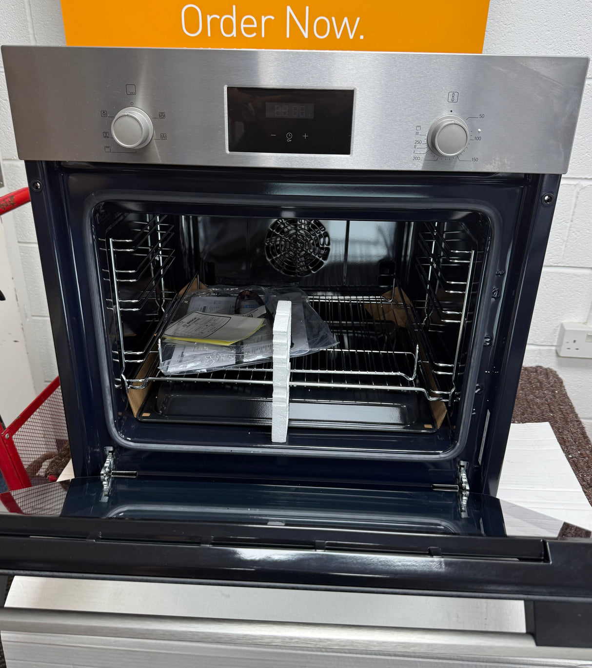Bosch Series 2 HHF133BR0B (15) Built-in Electric Single Oven with 13Amp Plug in Stainless Steel - A Rated - (Ex Display) - HW182415