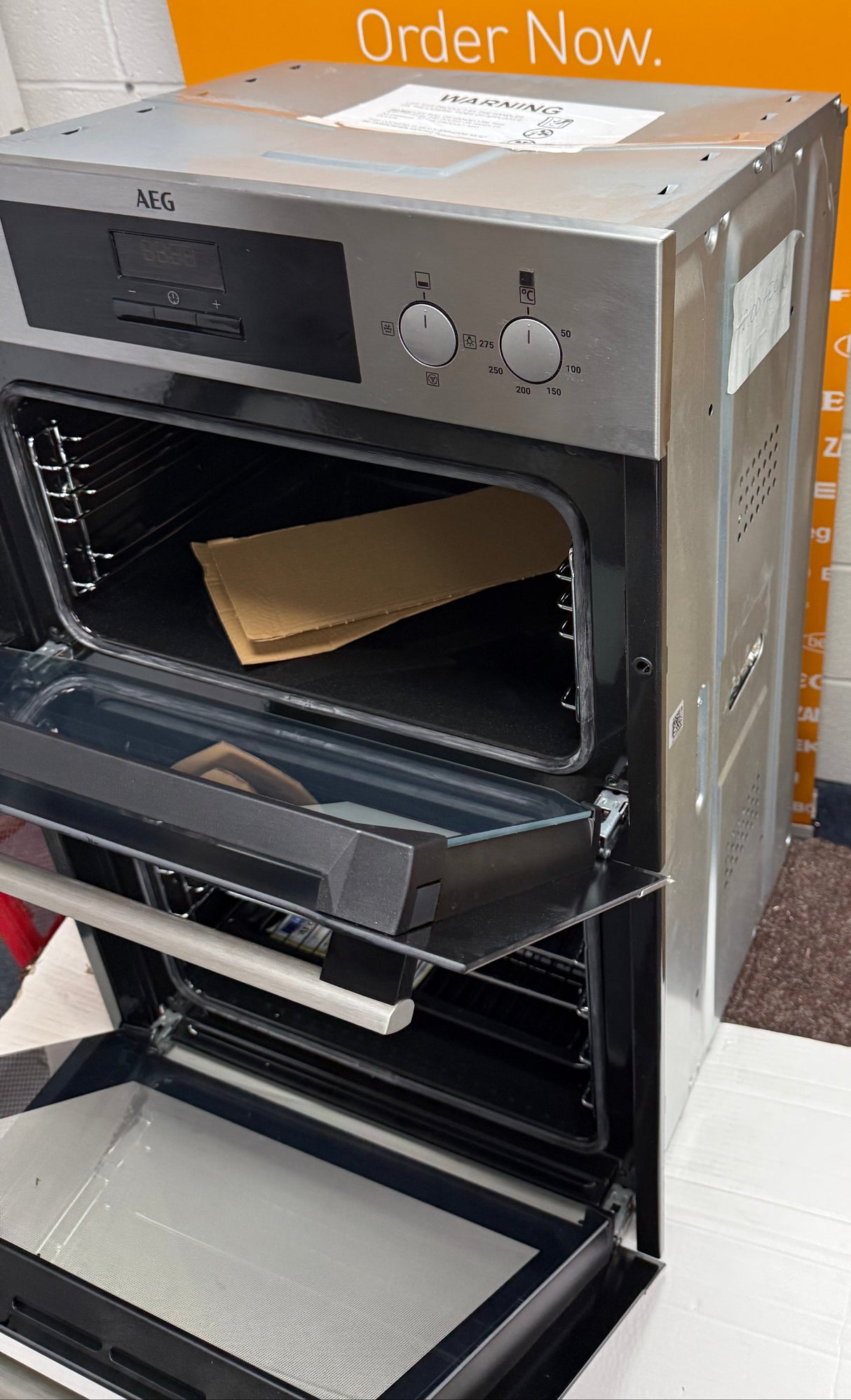 AEG 6000 DEB331010M (25) SurroundCook Clean Enamel Electric Double Built In Oven in Stainless Steel - A/A Rated - (Ex Display) - HW182425