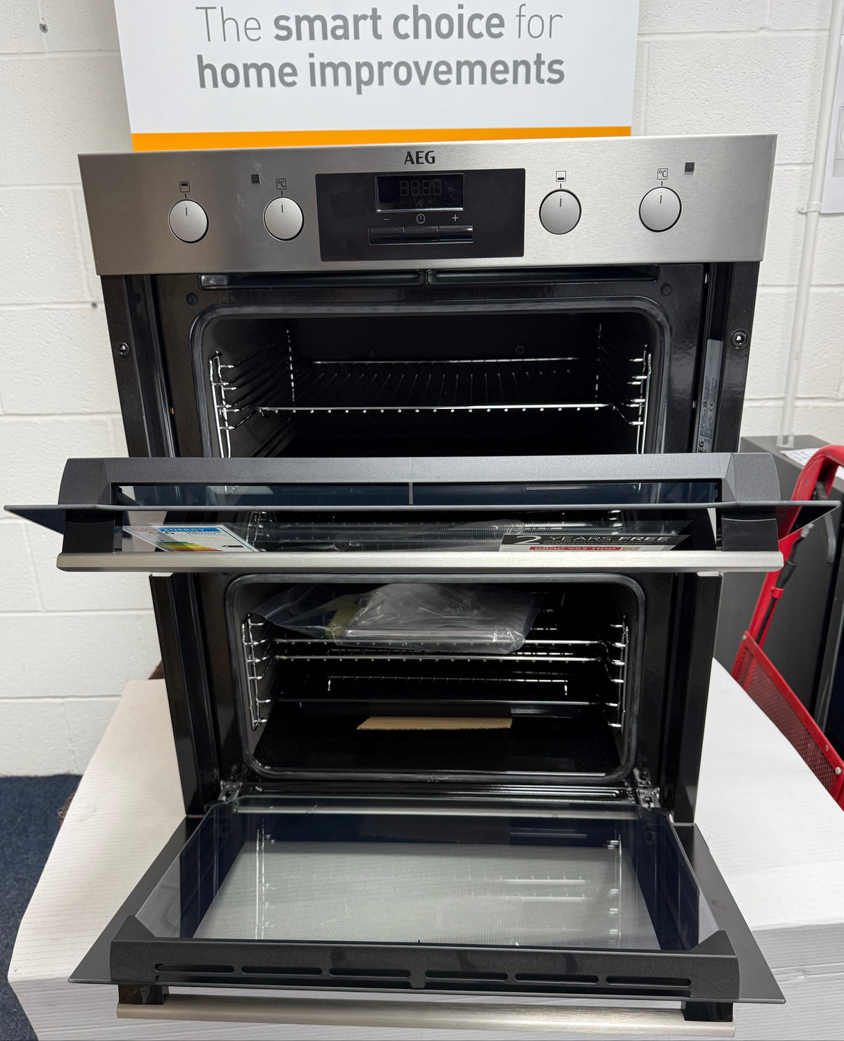 AEG 6000 Series DUB331110M (99) Built Under Electric Double Oven in Stainless Steel - A Rated - HW182499