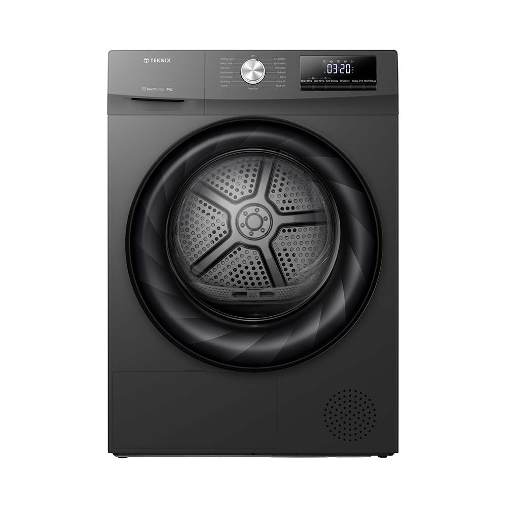 Teknix TK2HP9HS 9KG Heat Pump Dryer in Titanium - A++ Rated - POHW0114