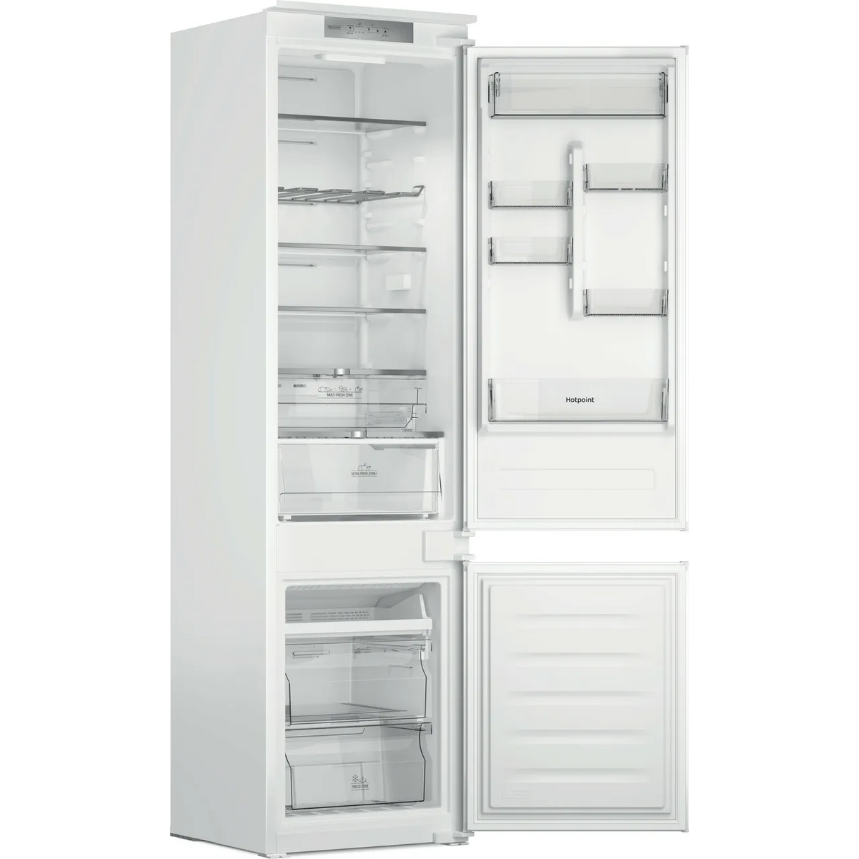 Hotpoint HTC20 T322 UK (31) 194cm Extra Tall 280L 70/30 Integrated No Frost Fridge Freezer - Sliding Door Hinge - E Rated - (Ex Display) - HW182431