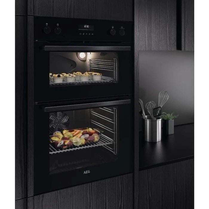 AEG 6000 Series DCE531160B (36) Built-in Electric Double Oven in Black - 61L/42L - A/A Rated - (Ex Display)- HW182536