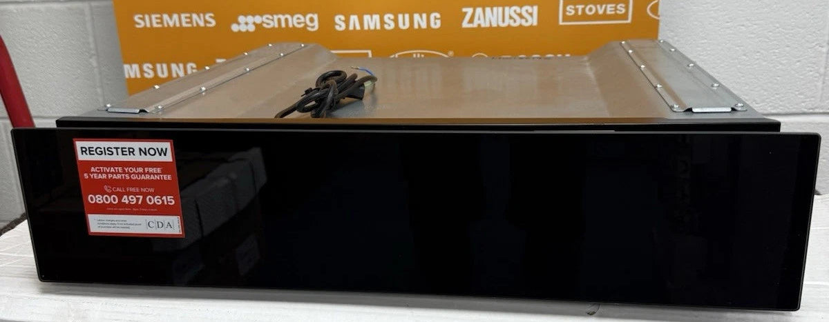 CDA VW155BL (37) 14cm Warming Drawer in Black - Non Branded Glass Front - (Ex Display) - HW182237