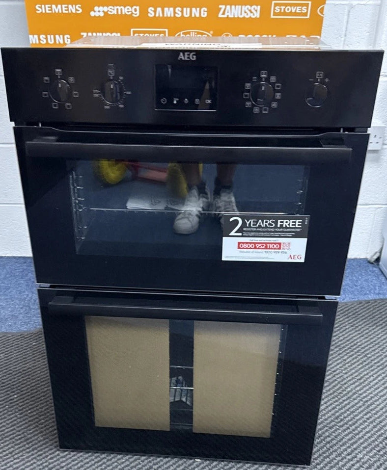 AEG 6000 DCB535060B (65) Surround Cook Double Built-in Oven in Black - A/A Rated - (Ex Display ) - HW182565