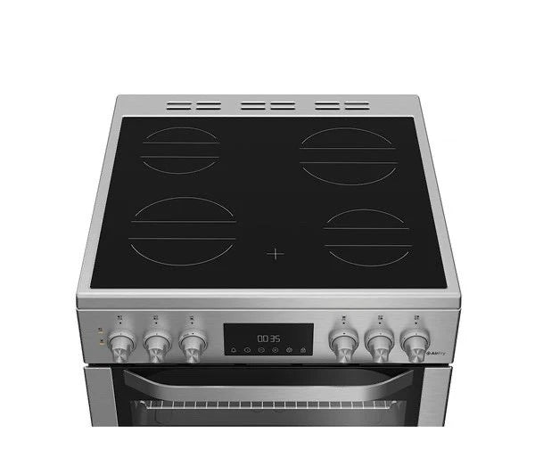Hotpoint HDE6VDCX (02) 60cm Freestanding Electric Double Oven Ceramic Top Cooker with Multiflow in Stainless Steel - A/A Rated - (Ex Display) - HW182302