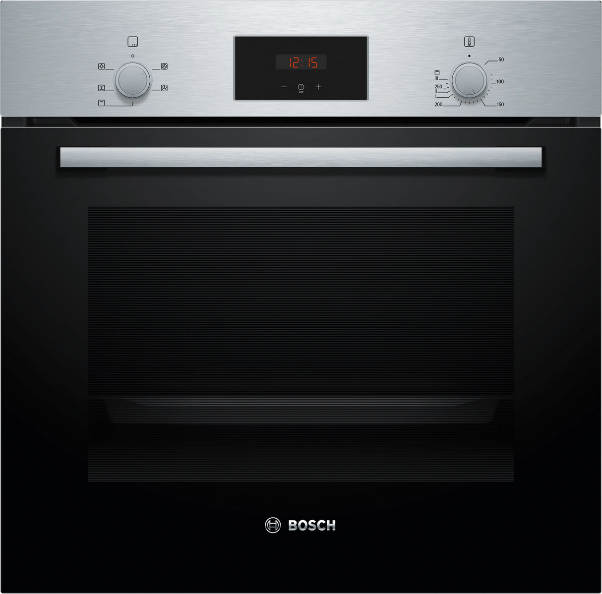 Bosch Series 2 HHF133BR0B (15) Built-in Electric Single Oven with 13Amp Plug in Stainless Steel - A Rated - (Ex Display) - HW182415