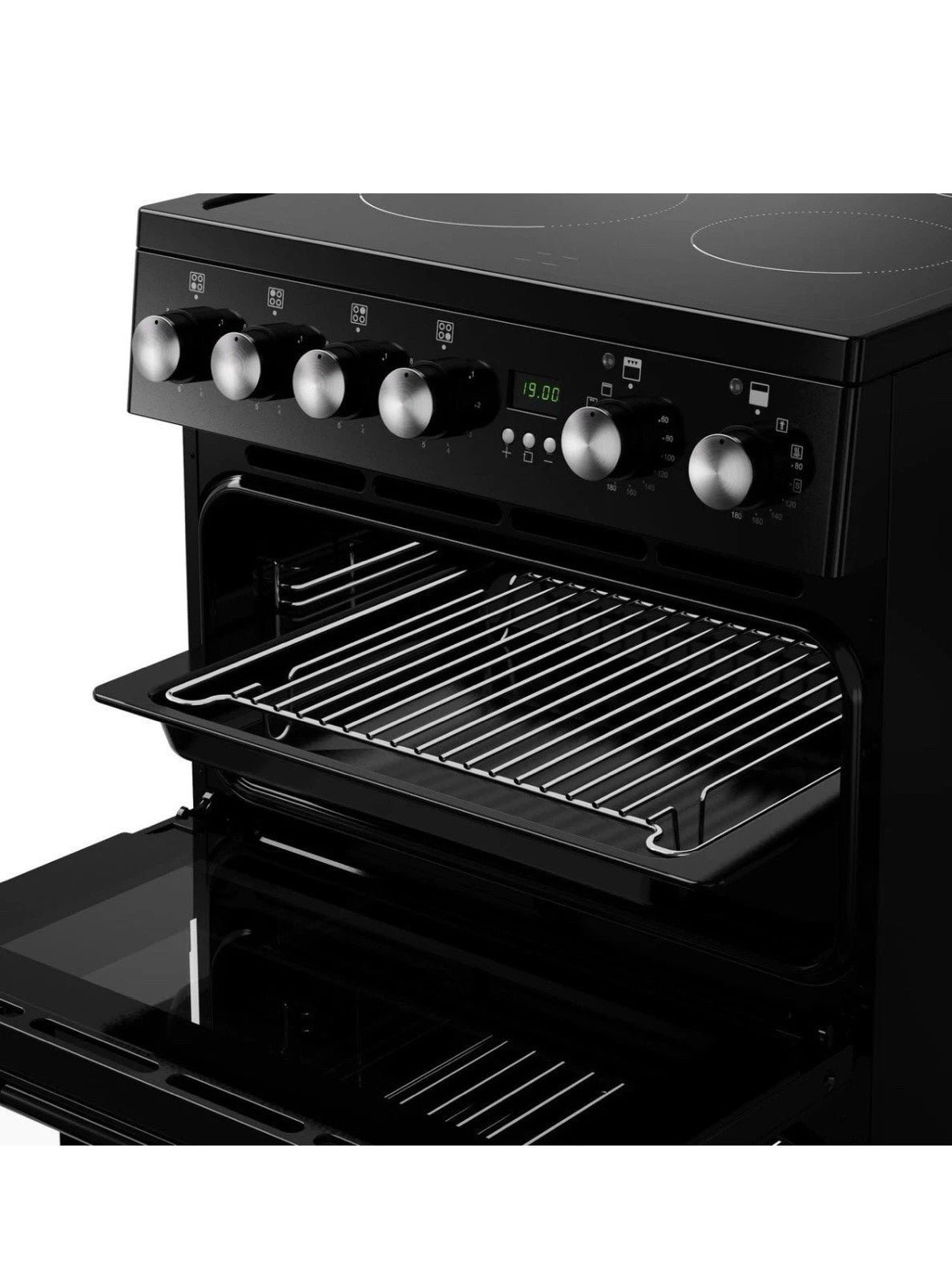 New World 444412056 (76) FDO 50E BLK 50cm Electric Ceramic Cooker in Black - (Ex Display) - HW182376
