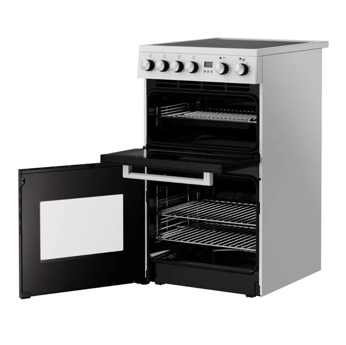 New World 444412057 (73) FDO 50E 50cm Electric Ceramic Cooker in White - (Ex Display) - HW182373