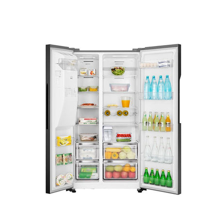 Teknix Side by Side American style Fridge Freezer in Black Stainless THSBS1791INBIX