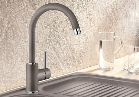 Blanco 526965 Mida Silgranit Look High Pressure Fixed Spout Mixer Tap in Volcano Grey - HW182001