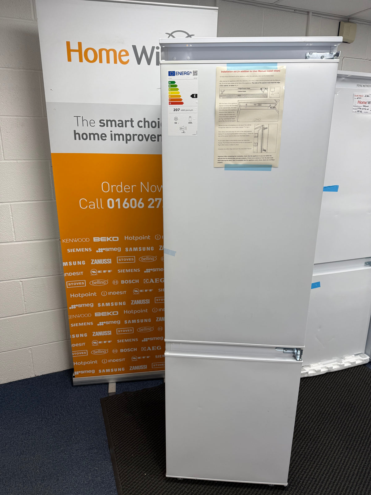 CDA FW727 (50) 70/30 Integrated Frost Free Fridge Freezer - E Rated - (Ex Display) - HW182750