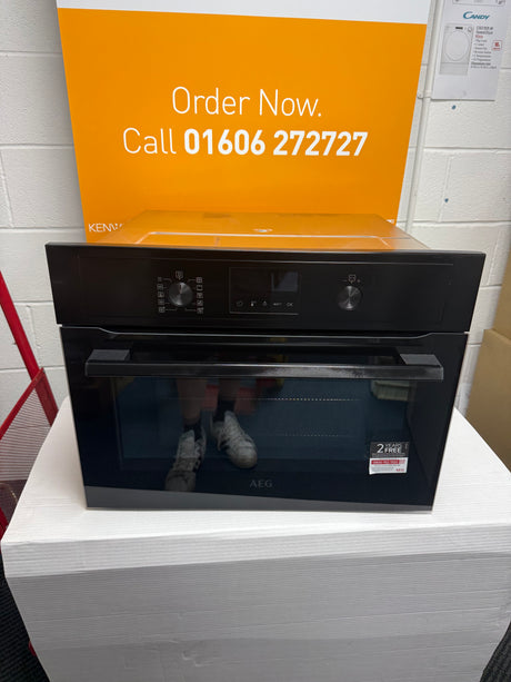 AEG KMX365060B (37) Built-In Combination Microwave Oven in Black - (Blemished) - HW182537