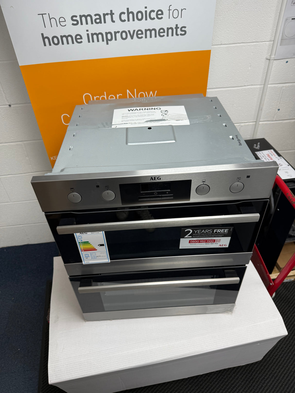 AEG 6000 Series DUB331110M (99) Built Under Electric Double Oven in Stainless Steel - A Rated - HW182499