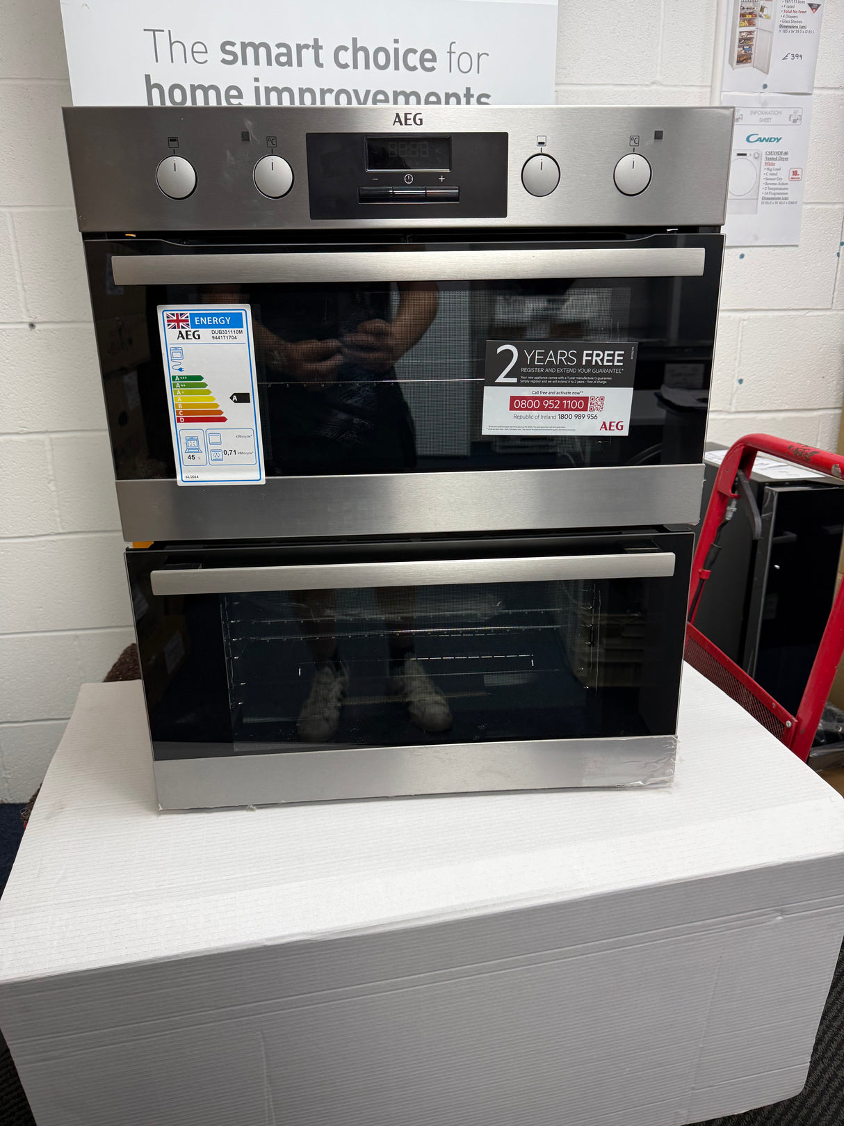 AEG 6000 Series DUB331110M (99) Built Under Electric Double Oven in Stainless Steel - A Rated - HW182499