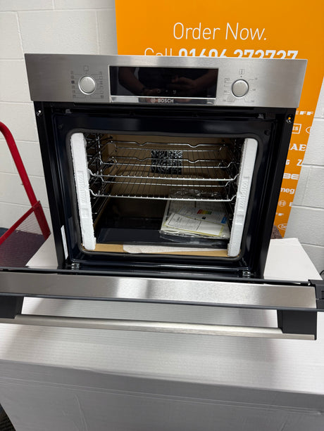 Bosch Series 4 HQA574BS3B (23) Electric Single Oven with Pyrolytic Self Cleaning in Stainless Steel - (Ex Display) - HW182523