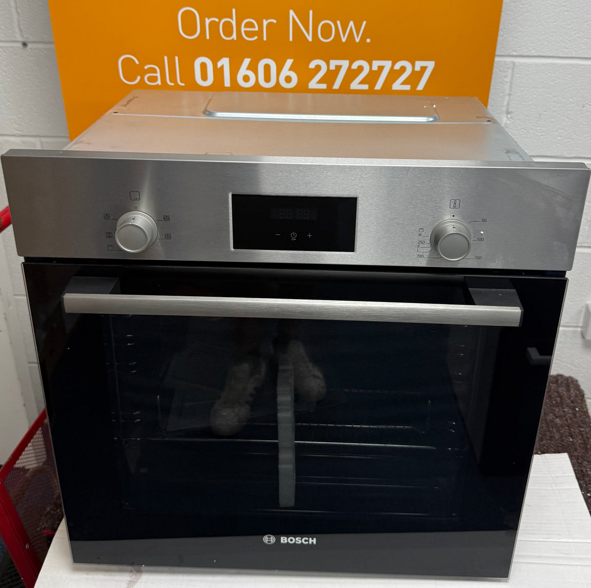 Bosch Series 2 HHF133BR0B (15) Built-in Electric Single Oven with 13Amp Plug in Stainless Steel - A Rated - (Ex Display) - HW182415