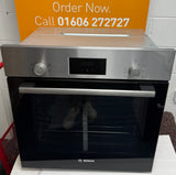 Bosch Series 2 HHF133BR0B (15) Built-in Electric Single Oven with 13Amp Plug in Stainless Steel - A Rated - (Ex Display) - HW182415