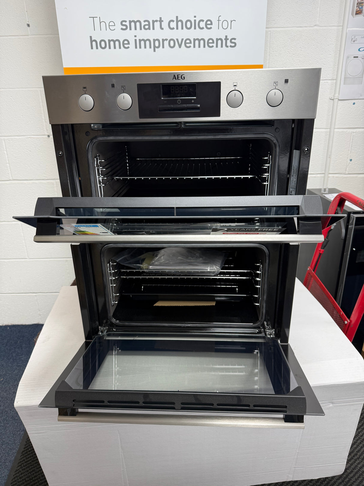 AEG 6000 Series DUB331110M (99) Built Under Electric Double Oven in Stainless Steel - A Rated - HW182499