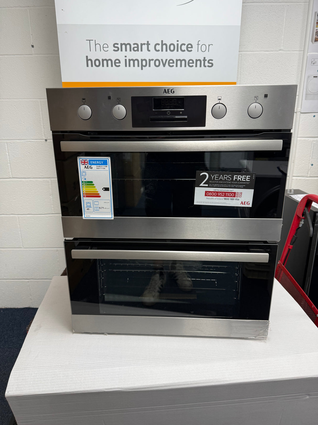 AEG 6000 Series DUB331110M (99) Built Under Electric Double Oven in Stainless Steel - A Rated - HW182499