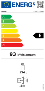 Bosch Series 4 KUR21VFE0G (27) 134 Litre Integrated Under Counter Fridge - E Rated - (Ex Display) - HW182527