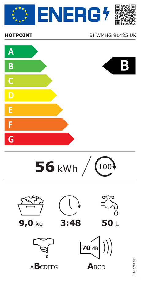 Hotpoint BI WMHG 91485 UK (88) 9KG 1400RPM Integrated Washing Machine - (Ex Display ) - HW182488