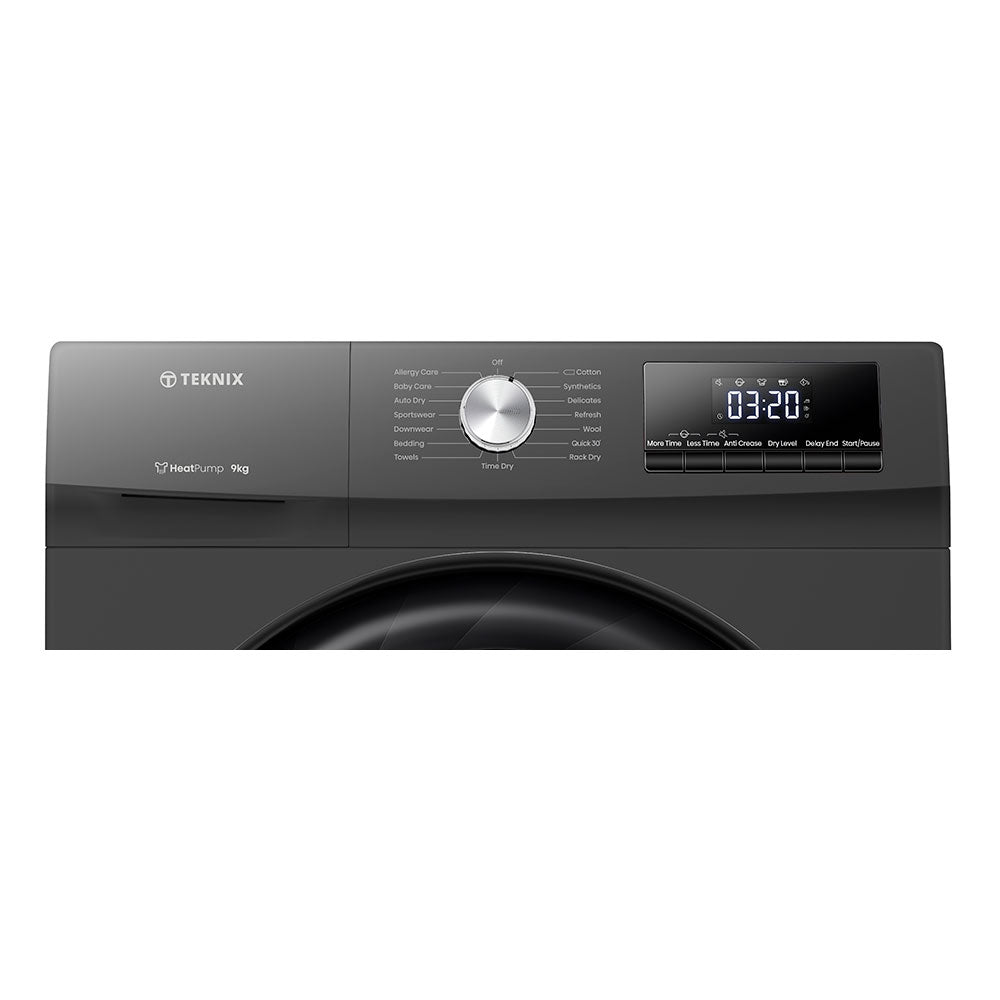 Teknix TK2HP9HS 9KG Heat Pump Dryer in Titanium - A++ Rated - POHW0114