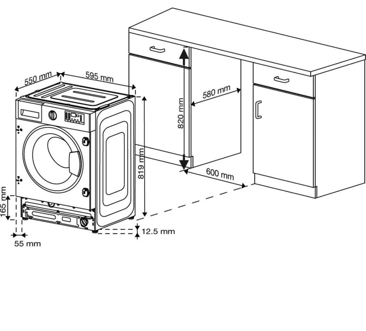 Beko WTIK94121F (10) Integrated 9KG 1400 Spin Washing Machine in White - A Rated - (Ex Display Dented) - HW181810