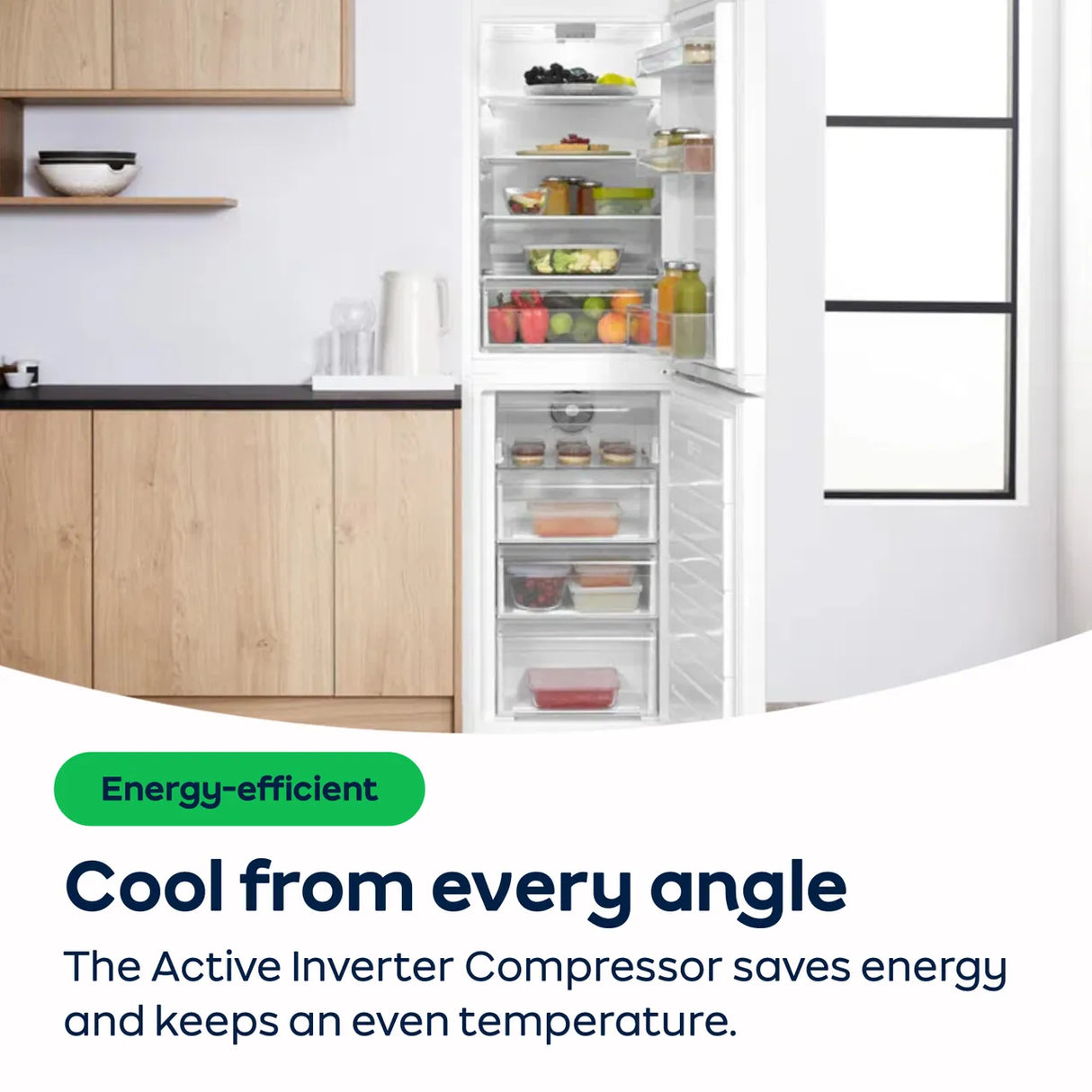 Hotpoint HTC20 T322 UK (31) 194cm Extra Tall 280L 70/30 Integrated No Frost Fridge Freezer - Sliding Door Hinge - E Rated - (Ex Display) - HW182431