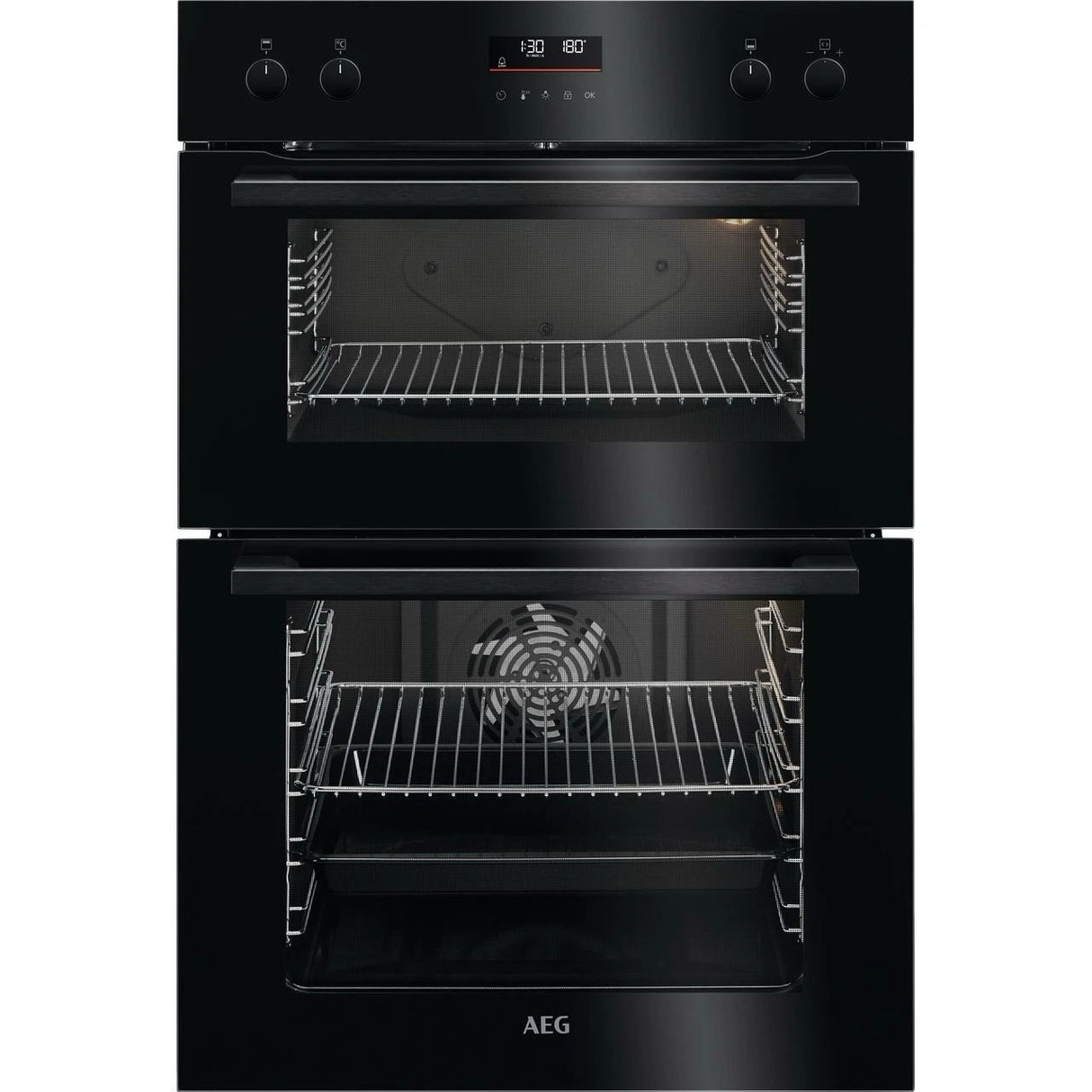 AEG 6000 Series DCE531160B (36) Built-in Electric Double Oven in Black - 61L/42L - A/A Rated - (Ex Display)- HW182536
