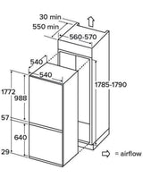 CDA FW727 (47) 70/30 Integrated Frost Free Fridge Freezer - E Rated - (Ex Display) - HW182547S