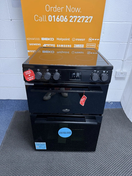 Belling 444412049 FSA Vision 60E BLK (77) 60cm Electric Ceramic Cooker with Double Oven in Black - (Ex Display) - HW182377
