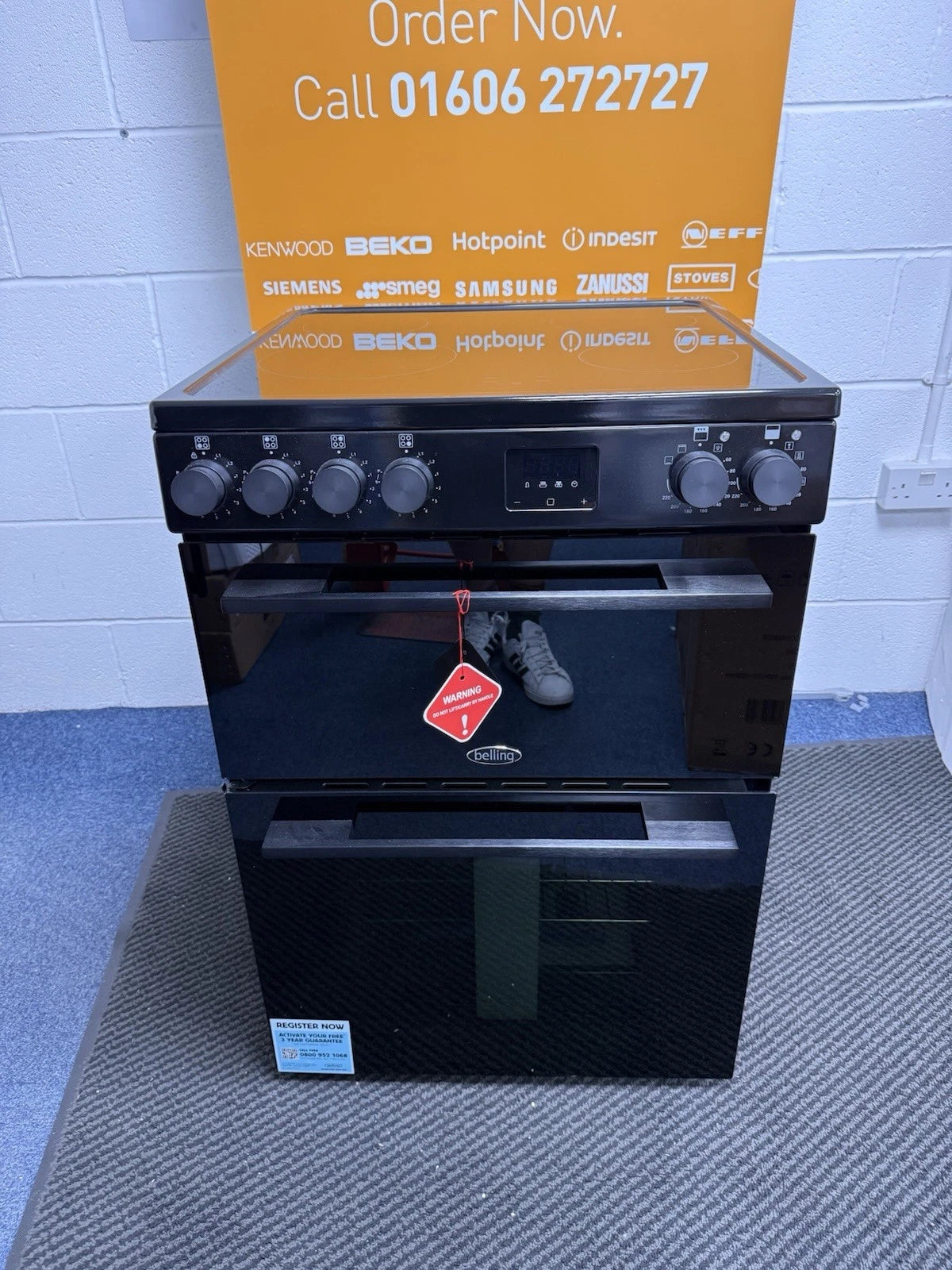 Belling 444412058 FSA Vision 60Ei BSS (72) 60cm Electric Induction Cooker with Double Oven in Black - (Ex Display) - HW182372