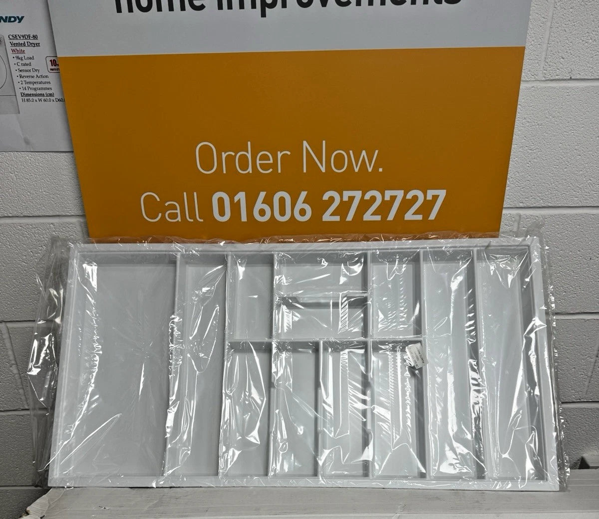 White Plastic Cutlery Drawer Insert (Thickness-2.5mm Width-900mm  Depth-470mm Height-55mm) - Box of 5 - WCT5 - MANAGERS SPECIAL NOW £32.00