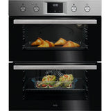 AEG 600 OU5NU20M (07) SurroundCook Clean Enamel Built-under Double Oven in Stainless Steel - A/A Rated - (Tatty Packaging) - HW182407