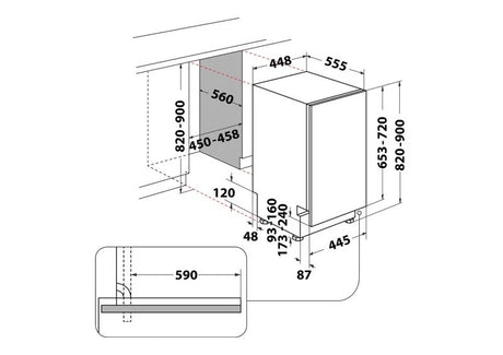 Hotpoint HP4ID11CS80UK (97) 45cm Slimline Integrated Dishwasher with 11 Place Settings - D Rated - (Ex Display) - HW182697