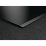 AEG Series 6000 TH84CB03FB 81cm Induction Hob with Venting Extraction in Black - A+ Rated - HW181702-03 from HomeWise Appliances. Stock Photo showing bevelled edge of the hob.