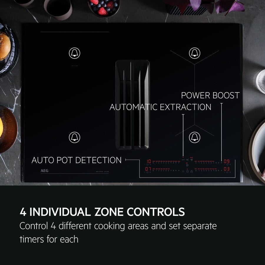 AEG SaphirMatt® TCH74B01FZ (61) 71cm 4 Zone Induction Hob with Venting Extraction in Matt Black - A+ Rated - (Tatty Box) - HW182361 - MANAGERS SPECIAL PRICE £1039.20