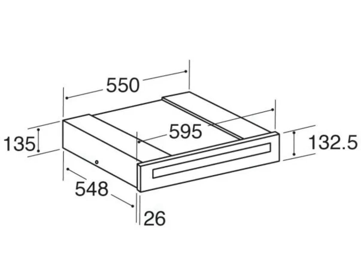 CDA VW155BL (37) 14cm Warming Drawer in Black - Non Branded Glass Front - (Ex Display) - HW182237