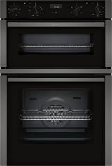 Neff N50 U1ACE2AG3B (35) Built-in Electric Double Oven in Graphite - A/B Rated - (Ex Display) - HW182535
