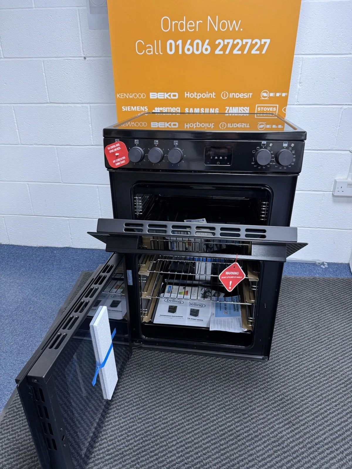 Belling 444412049 FSA Vision 60E BLK (77) 60cm Electric Ceramic Cooker with Double Oven in Black - (Ex Display) - HW182377