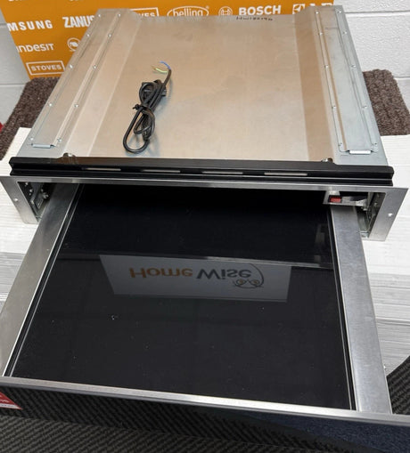 CDA VW155BL (90) 14cm Warming Drawer in Black - Non Branded Glass Front - (Ex Display) - HW182190