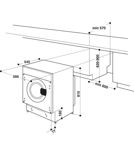 Hotpoint BI WMHG 91485 UK (88) 9KG 1400RPM Integrated Washing Machine - (Ex Display ) - HW182488