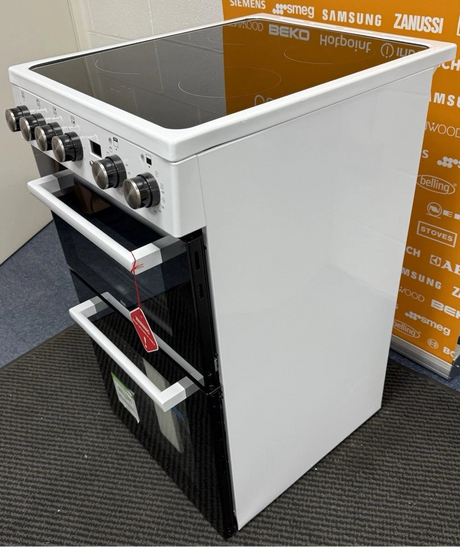 New World 444412057 (73) FDO 50E 50cm Electric Ceramic Cooker in White - (Ex Display) - HW182373