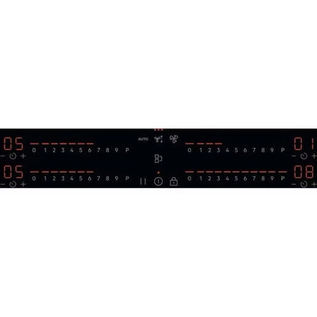 AEG Series 6000 TH84CB03FB 81cm Induction Hob with Venting Extraction in Black - A+ Rated - HW181702-03 from HomeWise Appliances. Stock Photo showing digital touch controls.
