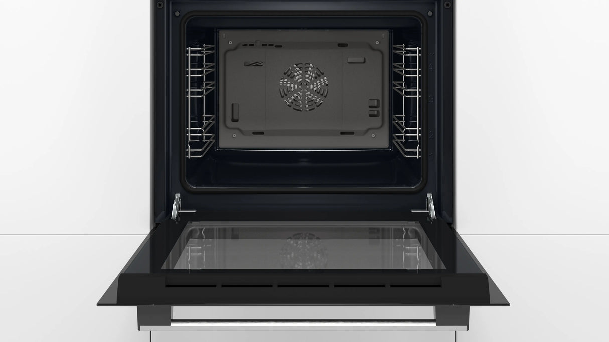 Bosch Series 2 HHF133BR0B (15) Built-in Electric Single Oven with 13Amp Plug in Stainless Steel - A Rated - (Ex Display) - HW182415