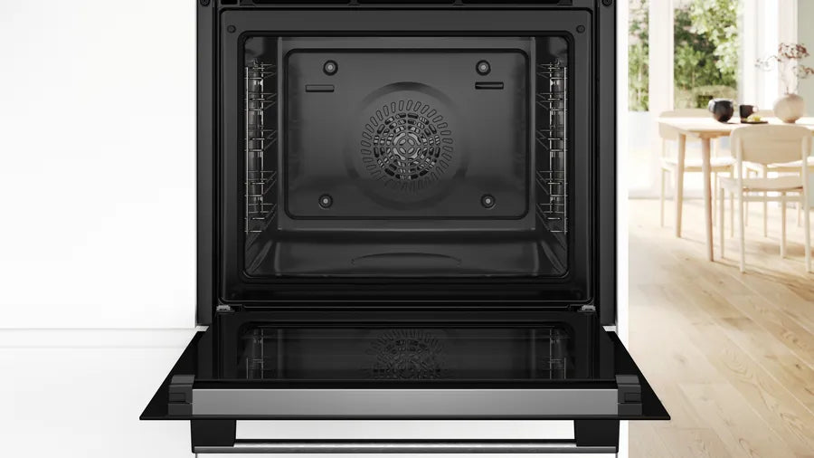 Bosch Series 4 HQA574BS3B (94) Electric Single Oven with Pyrolytic Self Cleaning in Stainless Steel - (Ex display) - HW182523