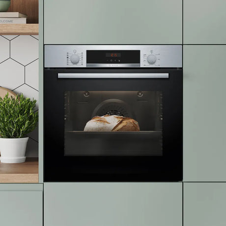 Bosch Series 4 HQA574BS3B (23) Electric Single Oven with Pyrolytic Self Cleaning in Stainless Steel - (Ex Display) - HW182523